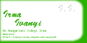 irma ivanyi business card