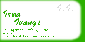 irma ivanyi business card